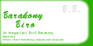 barakony biro business card
